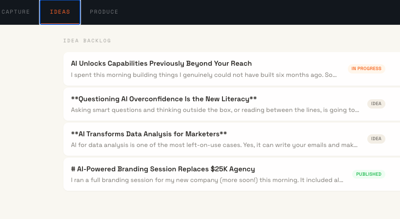 LinkedIn Content Engine — Idea Backlog
